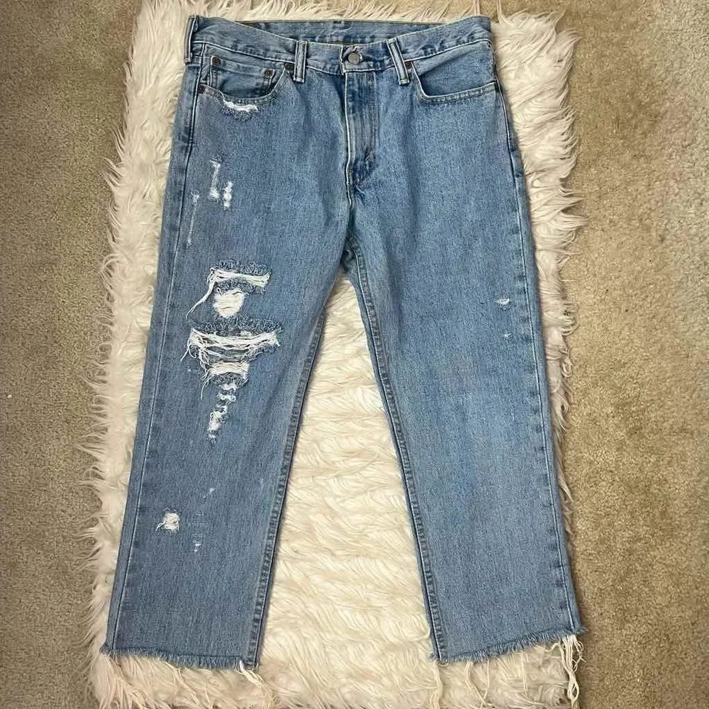 Levi’s 511 Hand Distressed and Cropped Jeans